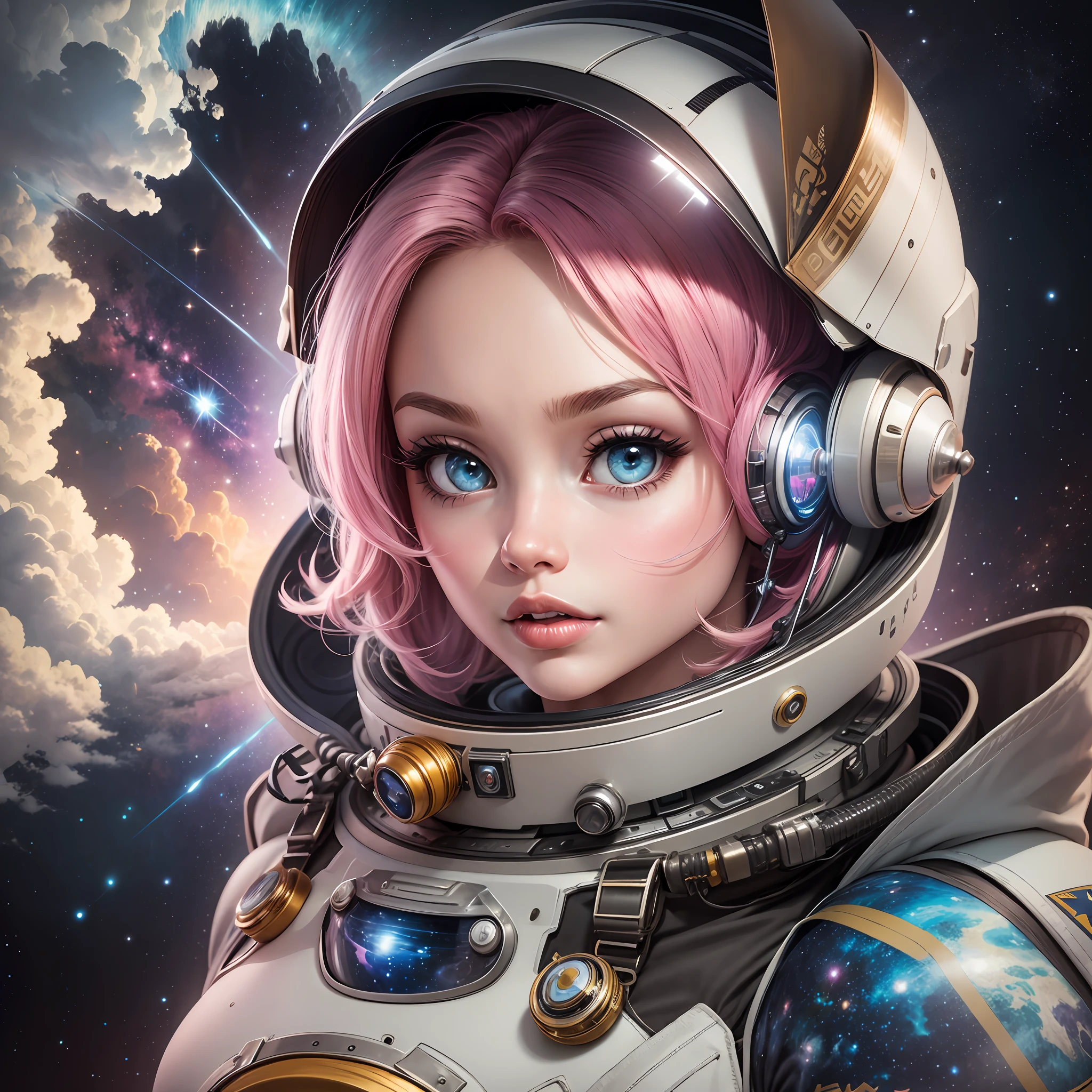 Barbie explorador espacial" Embark on a cosmic journey as Barbie transforms into an intrepid astronaut, exploring the mysteries of space. Vestindo um traje espacial futurista, ela flutua graciosamente em um ambiente leve, cercada por estrelas e maravilhas celestiais. --auto --s2