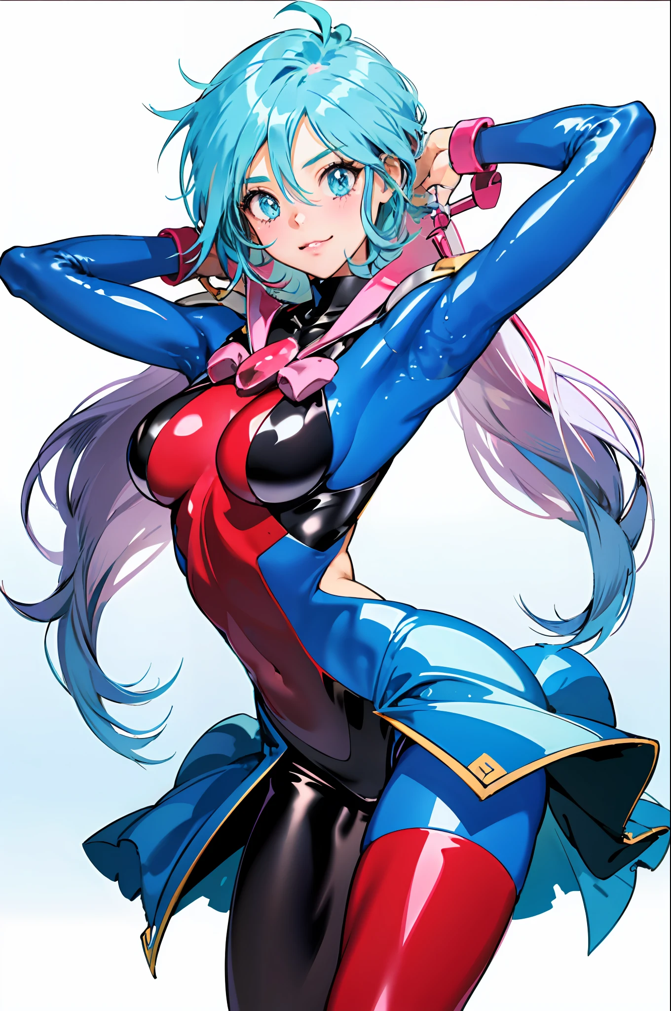 One girl in a latex anime posing for a photo, PastelColors, cutesexyrobutts,  Beautiful anime girl, Ecchi anime style,
