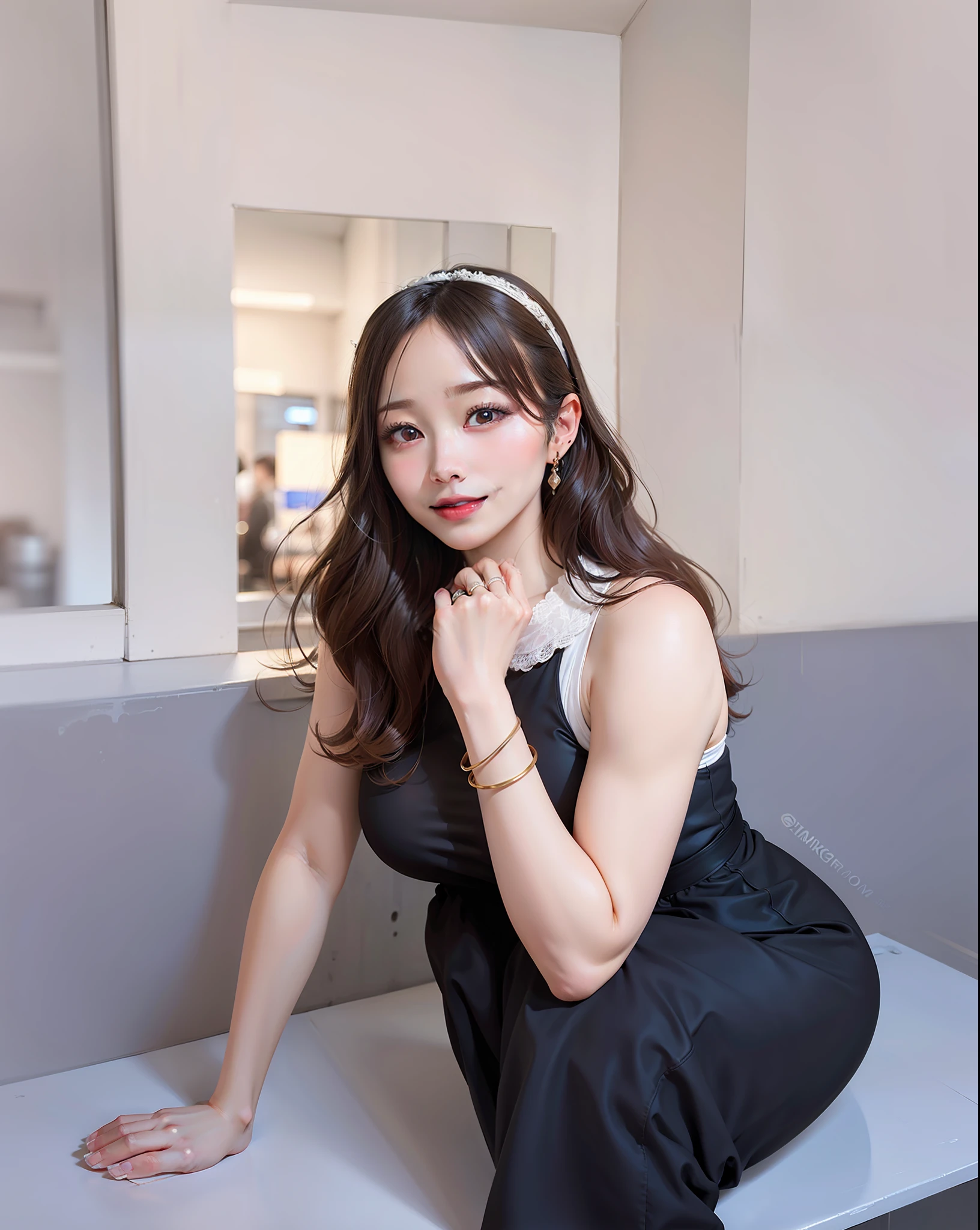 Live images, photo realistic, realistic, beautiful japanese woman in hijab, happy smile, earrings, very big breasted woman, cleavage, sexy ass, Sexy, shining beautiful white face, beautiful face, pink cheeks, beautiful lips, porcelain skin, detail intricate, super detailed, super high, supreme detailed, high detailed, delicate, incredible detailed, fine detailed, cinematic lighting, top quality, masterpiece, smooth and beautiful, CG, unity, 8k wallpaper, Stunning, fine detail, unity CG wallpaper 8k high detail, large file size, super detailed, high resolution, amazing detail, oil painting effect in Rembrandt art style, portrait concept art in Stanley Artgerm Lau style, WLOP, trending on Artstation, epic, trending on cgsociety, Detailed digital painting, very high quality model, looking at the camera