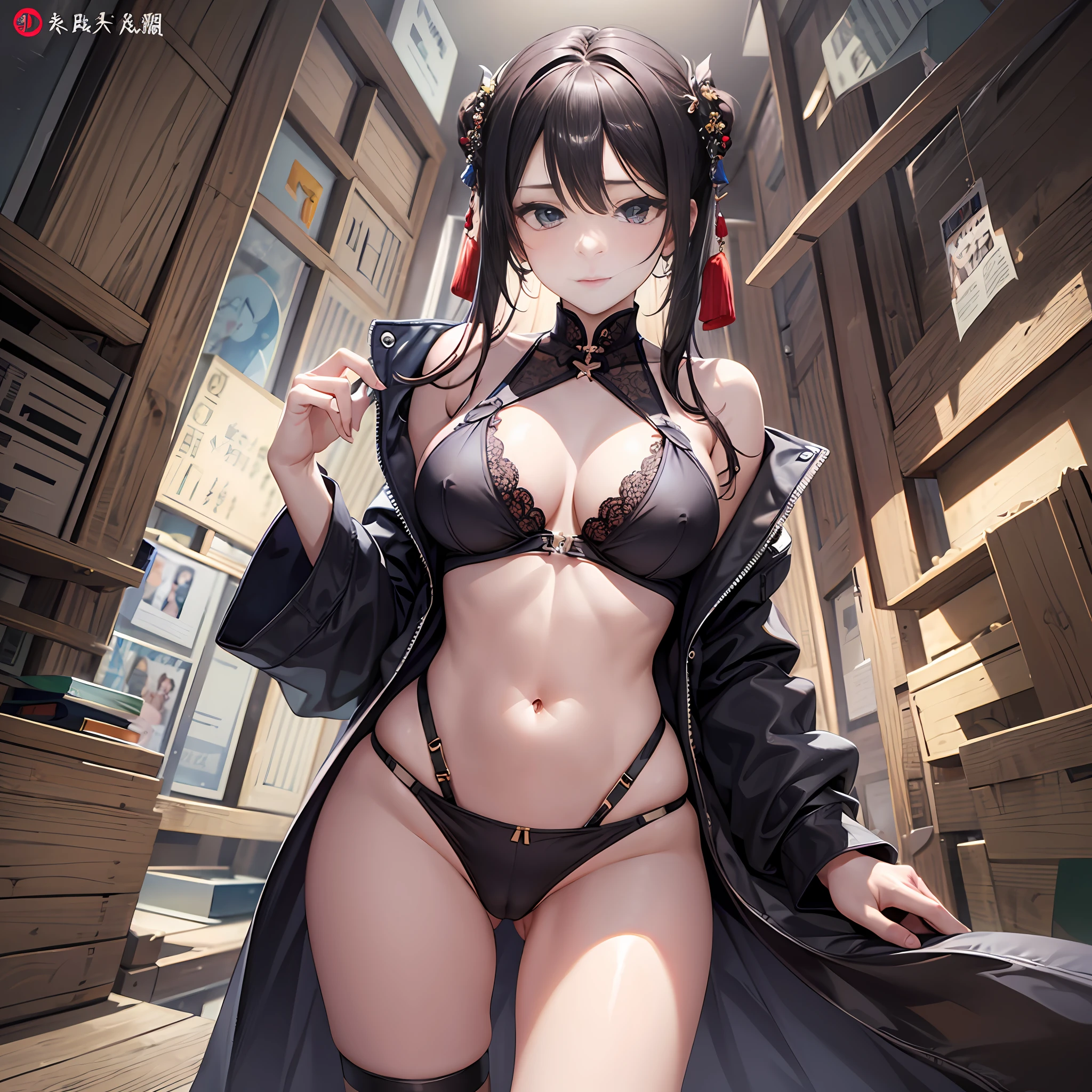 best qualtiy, tmasterpiece, 超高分辨率, (realisticlying:1.4),bared chest,Exposed crotch,Bigboobs