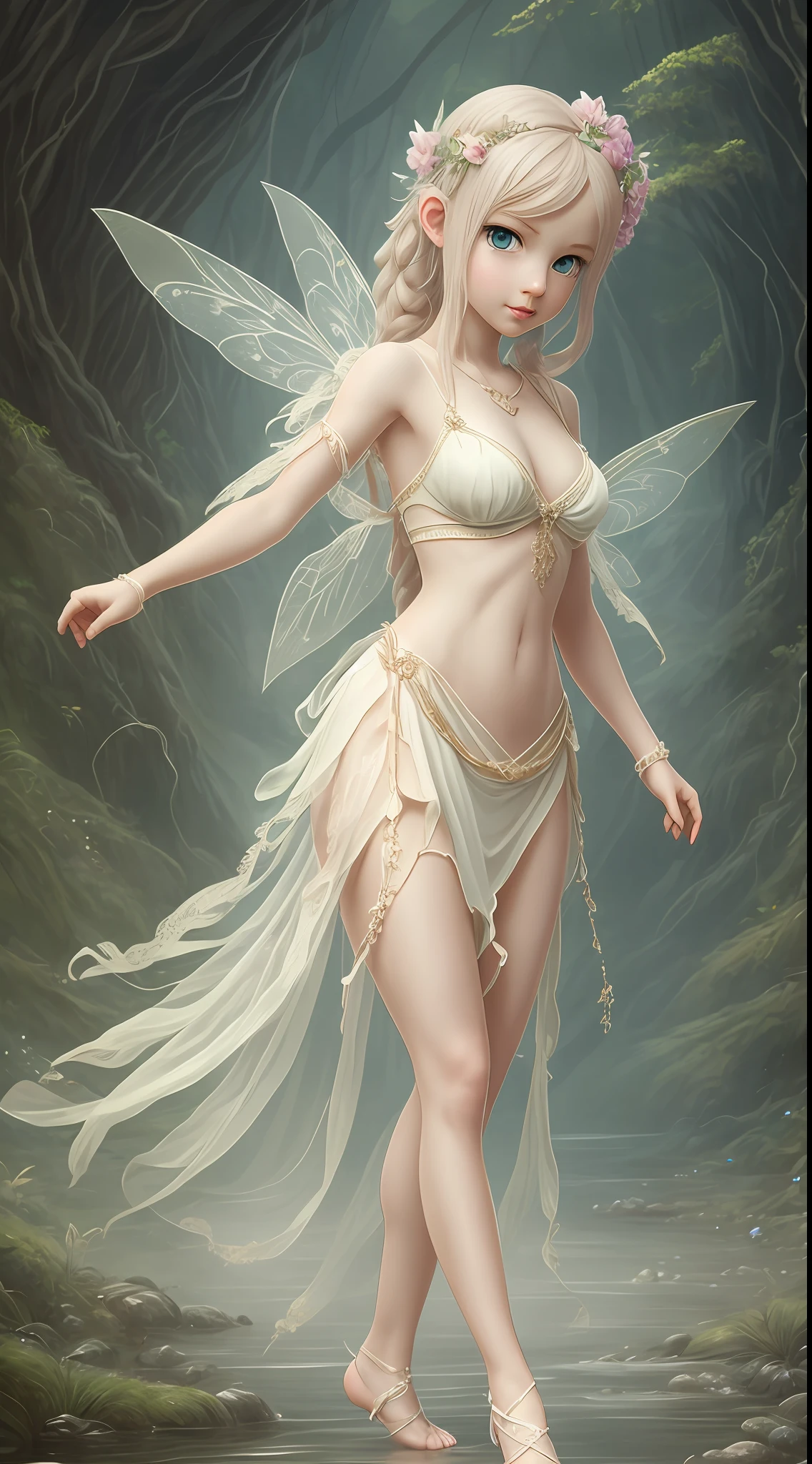 Beautiful and cute tall river fairy. Whole body, Perfect eyes, A detailed eye, high detail drawing, high detail, Highly detailed, high definition, Clarity, hiquality, Ultra Detailed, 16k, extra high resolution16K, extra high resolution, extra high resolution, Best Quality,