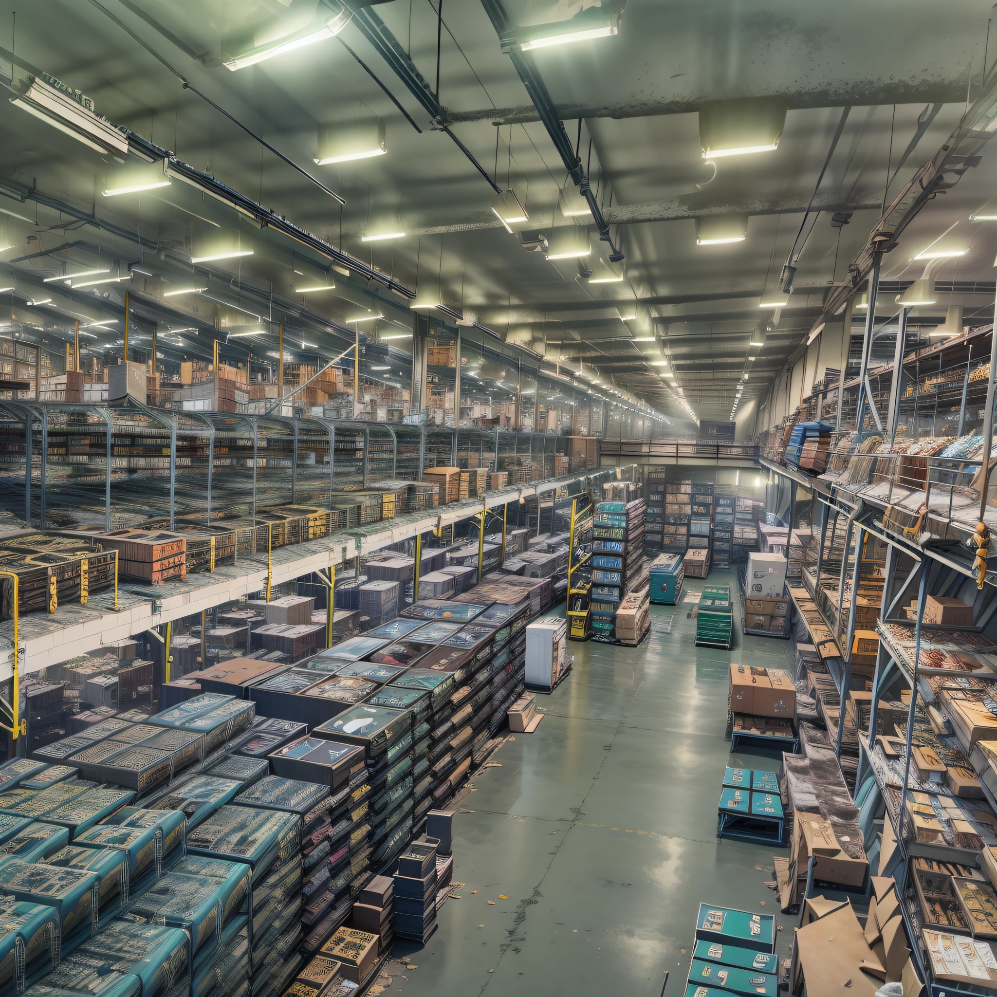A warehouse where a lot of circuit boards are placed