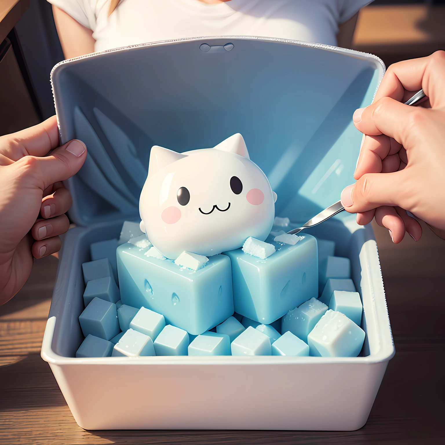 Number 11,The number 11 consisting of ice-cold yogurt cubes,cartoon image --auto