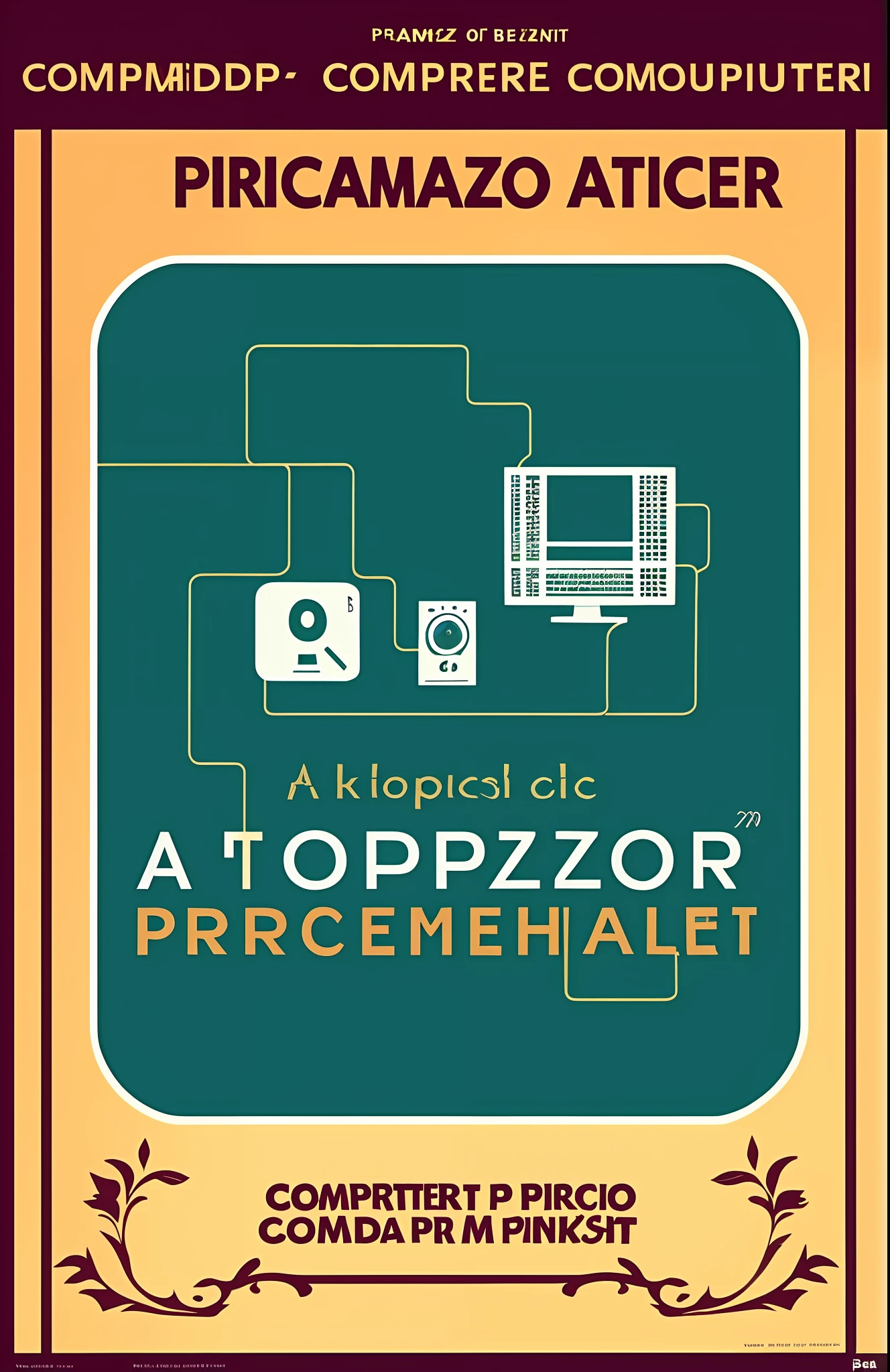 Pramez poster with pictures of a computer and a computer mouse, piroca, pub, author：Gerrit Pintuquete, promotional, author：Richard Jakopic, promotional poster, pivix, promotional, author：Bella Condor, Slobodan Pejch, author：Victor Oliva