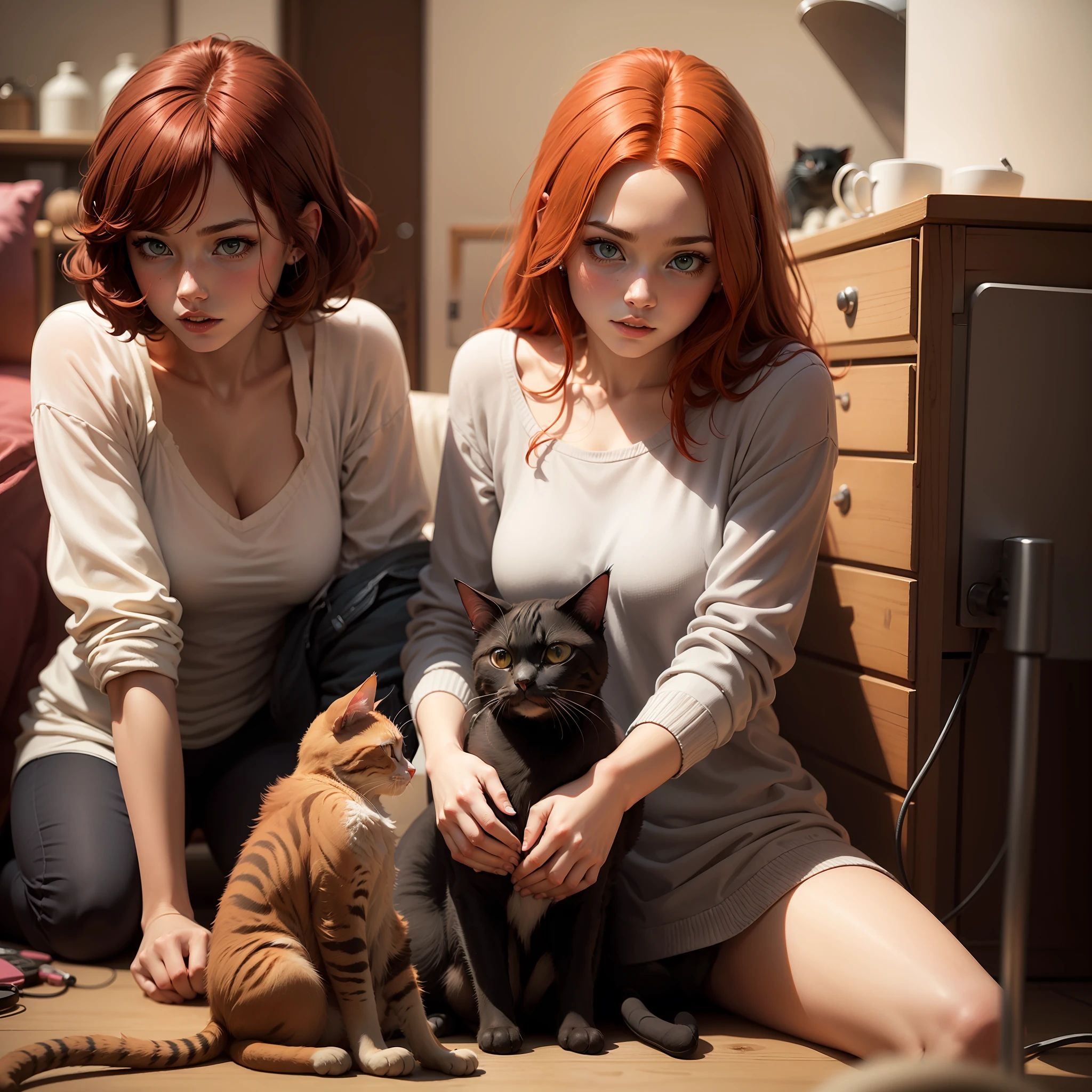Red-haired cat lady --auto