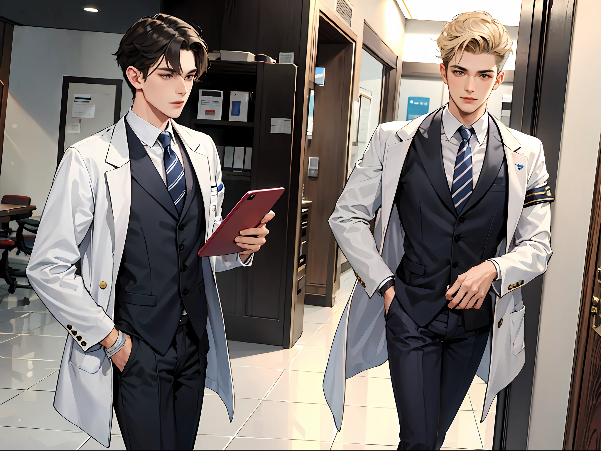 ellegance,Gentlemanly manners。A doctor's uniform,of a guy