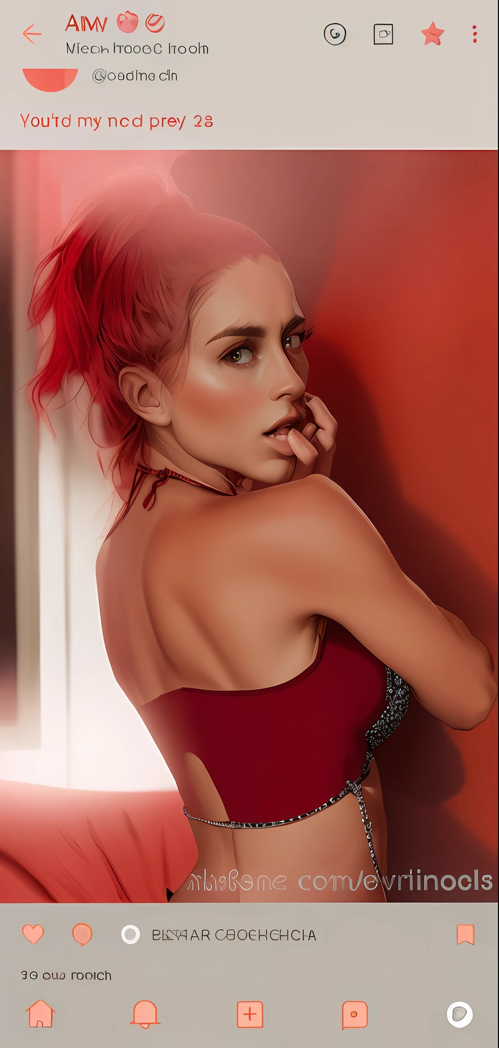 Morocha con Bikkini rojo