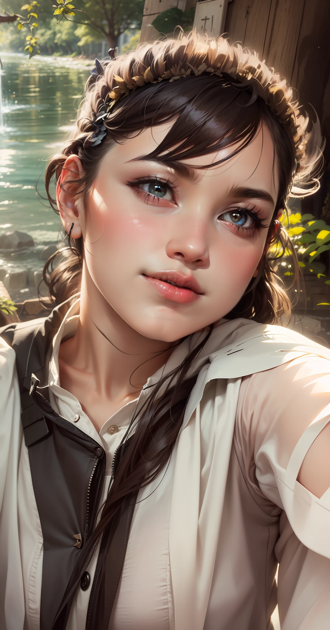 Background colour and cute girl