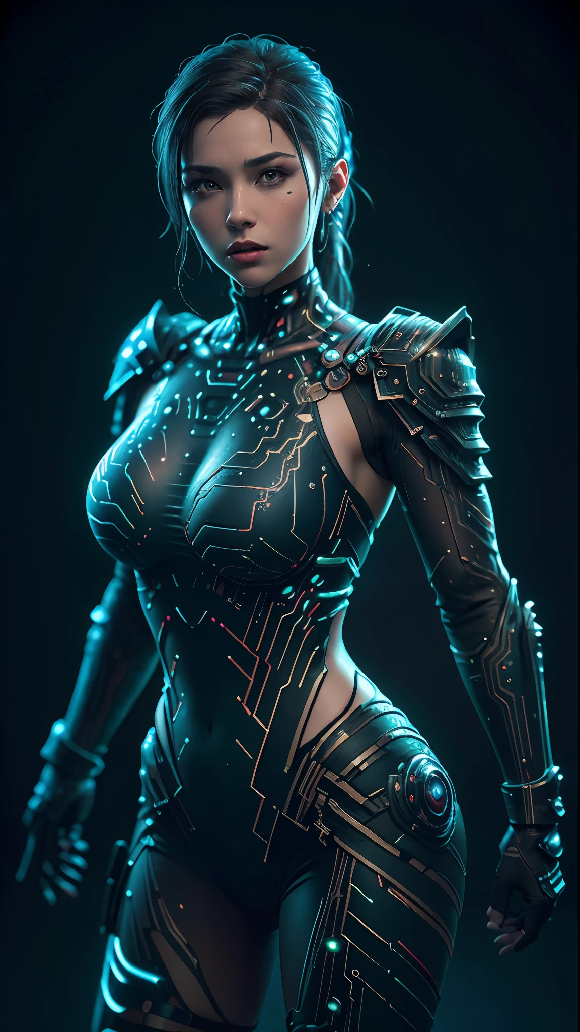 ((Best quality)), ((masterpiece)), (detailed:1.4), 3D, an image of a beautiful cyberpunk female with all black armour,HDR (High Dynamic Range),Ray Tracing,NVIDIA RTX,Super-Resolution,Unreal 5,Subsurface scattering,PBR Texturing,Post-processing,Anisotropic Filtering,Depth-of-field,Maximum clarity and sharpness,Multi-layered textures,Albedo and Specular maps,Surface shading,Accurate simulation of light-material interaction,Perfect proportions,Octane Render,Two-tone lighting,Wide aperture,Low ISO,White balance,Rule of thirds,8K RAW