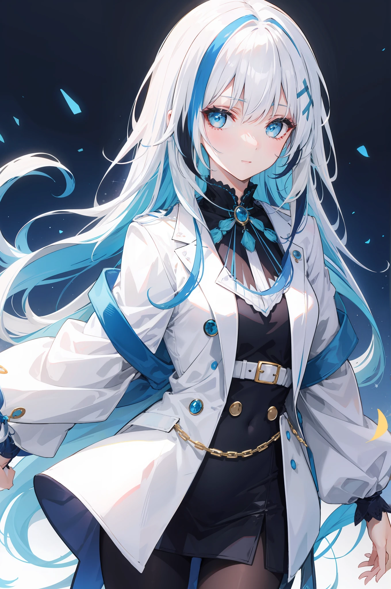 White hair, Blue hair, O cabelo multicolorido, long whitr hair,a matural female,