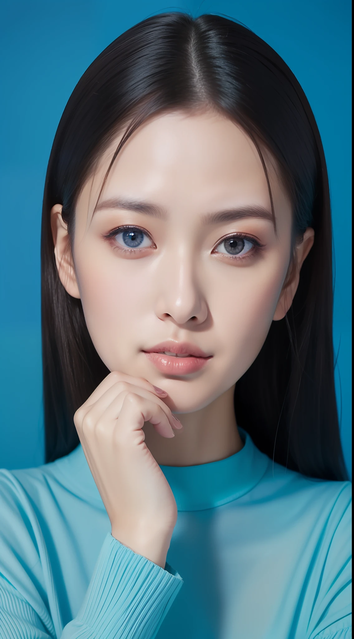 Mina Magazine，Vivi Magazine，MAQUIA MAGAZINE，Japanese fashion magazine，Japanese makeup，Portrait photography，blue backdrop