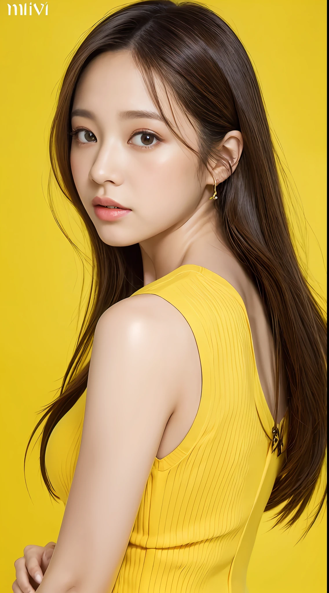 Mina Magazine,Vivi Magazine,MAQUIA MAGAZINE,Japanese fashion magazine,Japanese makeup,Portrait photography,yellow backdrop
