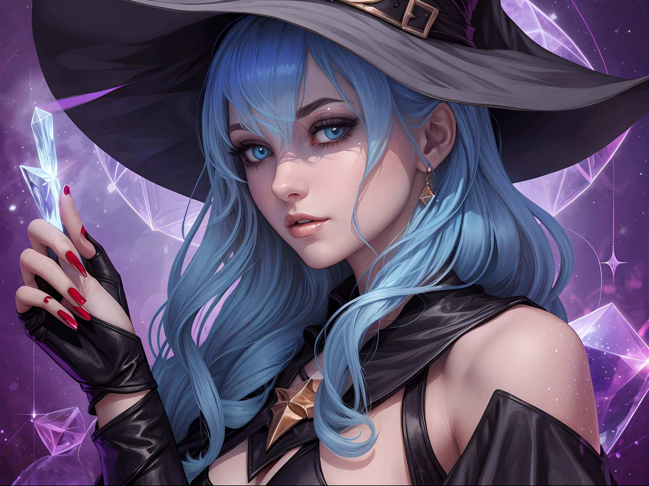 blue hair, female, witch, ice --auto --s2