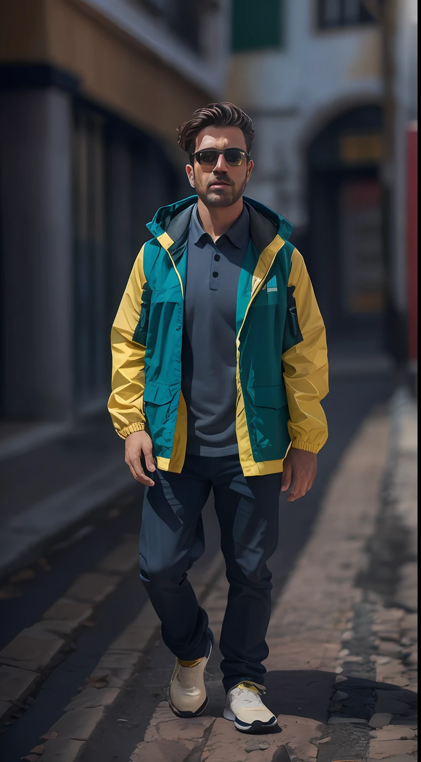 (homem jovem) Universidade sueca, loiro curto, ((corpo inteiro)), in TheNorthFace windbreaker jacket and Oakley sunglasses, do lado de fora na rua, ((magro, pequeno)), fotografiarrealista, fotografia, obra-prima, realista, Realismo, renderizado, Alto contraste, digital art, photographicrealistic, trending on Artstation 8k HD, high definition, detailed, realistic;, detalhada, textura da pele, hiperdetalhada, Textura realista da pele, armadura, melhor qualidade, ultra high-resolution, (fotografiarrealista: 1.4), alta resolução, detalhada, fotografia crua, sharp re, By Lee Jeffries Nikon D850 Film Stock Photography 4 Camera Kodak Portra 400 Lens F1.6 pale colors hyper realistic texture dramatic lighting unreal trend in artstation cinestill 800, .RAW.