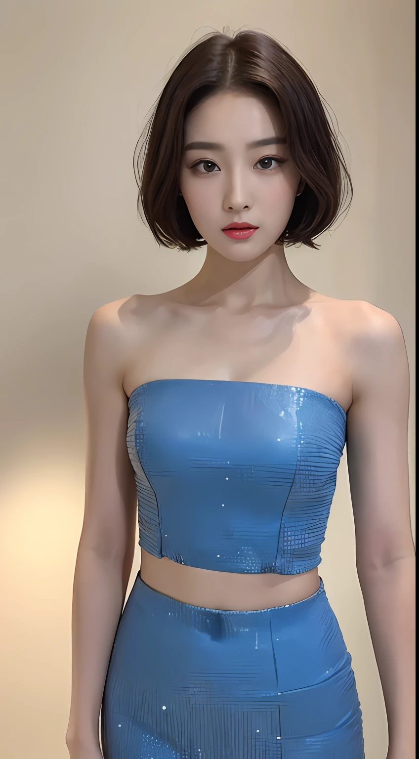 ((Best Quality, 8K, Masterpiece: 1.3)), 1girl, Slim Abs Beauty: 1.3, (Short hair, :1.2), Dress: 1.1, Super fine face, Fine eyes, Double eyelids, Teasy expression, Home