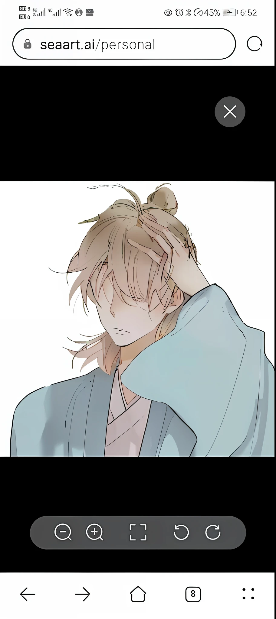 Close-up of a person holding a mobile phone，There is a picture of a person hugging on it, flowing hair and long robes, Delicate androgynous prince, Inspired by Bian Shoumin, Beautiful androgynous prince, in a kimono, koyoharu gotouge, pale and coloured kimono, wearing a haori, natsume yuujinchou, komono