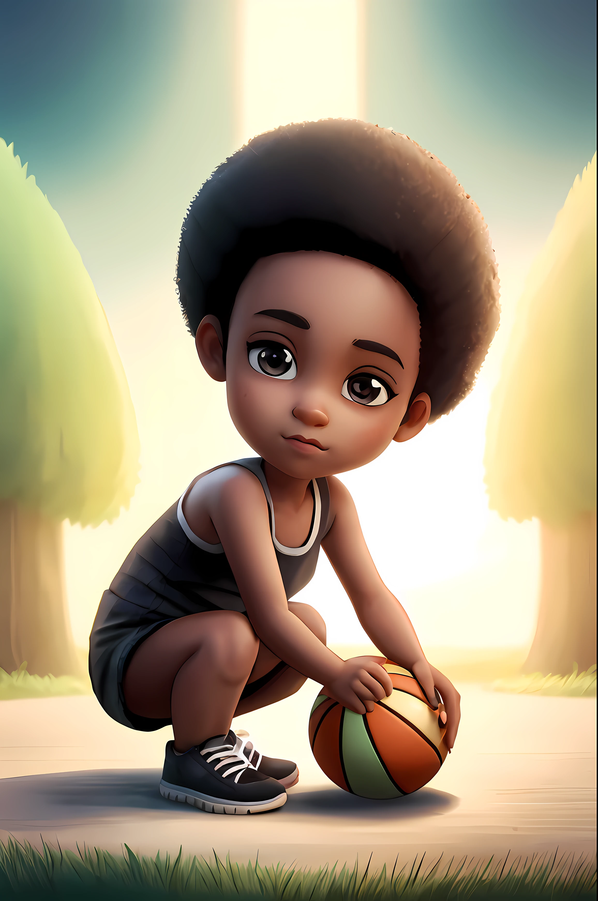 Cartoon boy kneeling with a basketball in hand, Cartoon style 3D illustration, stylized digital illustration, arte digital detalhada bonito, painting digital adorable, Arte infantil em Artstation, stunning digital illustration, pintura digital dos desenhos animados, in illustration style digital, estilo de arte dos desenhos animados, Beautiful digital illustration, digital illustation, Procreate Illustration, arte dos desenhos animados, detailed digital illustration