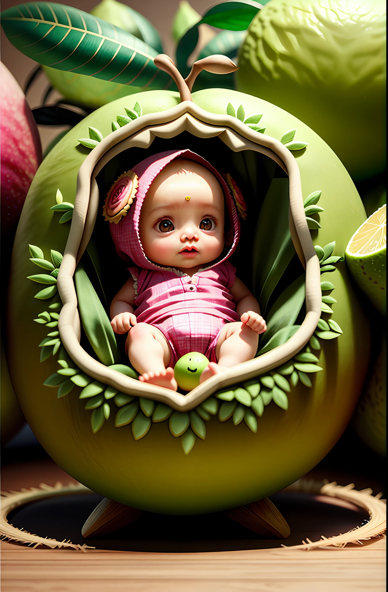 cute guava , octane render, unreal engine, highly detailed, intricate