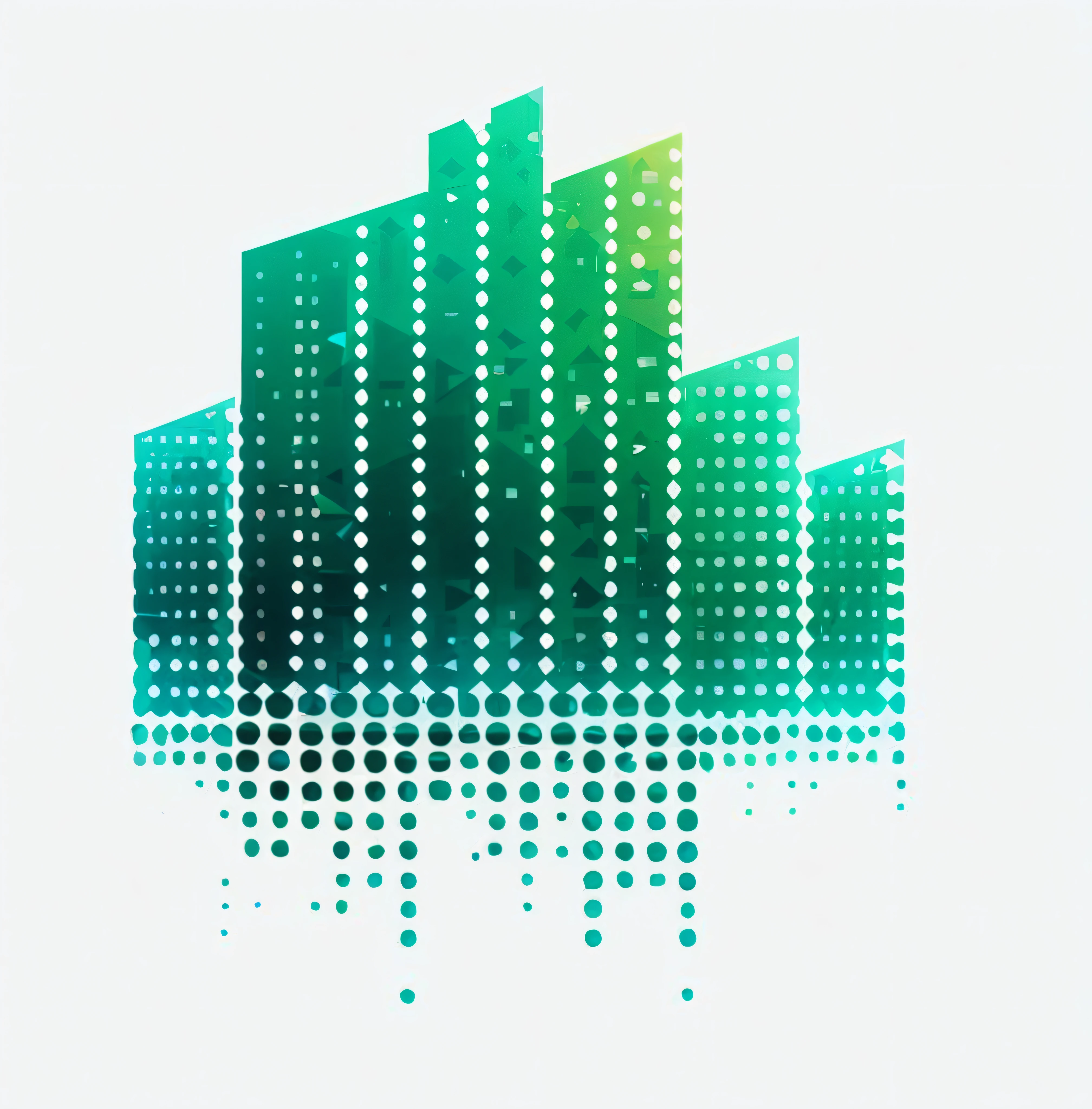 a close up of a city with a lot of buildings in the background, geometric futuristic cityscape, modern city scape, modern city background, green digital world, city skyline on background, tech city in the background, abstract art representing data, city background, city in the background, city backdrop, city in background, city scape, fractal buildings, many skyscrapers