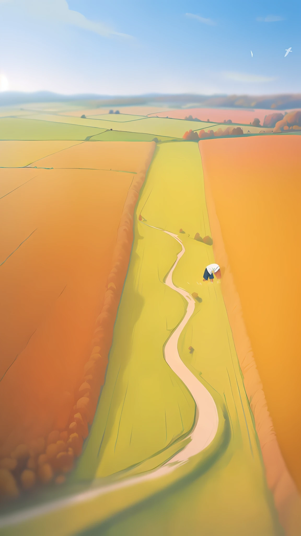 wheat field,autumnal,Graphic illustration