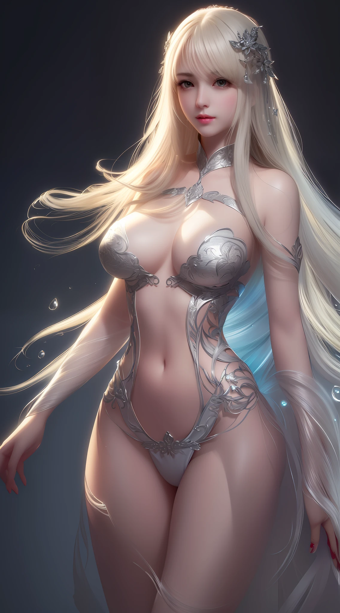(8k, RAW Photos: 1.2), Best Quality, Illustration, Beautiful Painting, 1 Woman, Beautiful Face, Delicate Skin, gorgeous hair, Hair Accessories, High Detail, Accent, Color Ink Painting, Splash Color, (((colorful)), lycoris, Sketch, Denoising, Splashing ink, Dramatic, Cinematic, White background, Super High Resolution, Best Shadow, RAW, (HDR) (wallpaper) (Cinematic lighting) (sharp focus), Masterpiece, (Very detailed CG unified 8k wallpaper), long wavy platinum blond hair, very large breasts, (fully naked:1.3), cameltoe, underboob, deep cleavage, see-through, no underwear, (wet paint filigree:1.2)