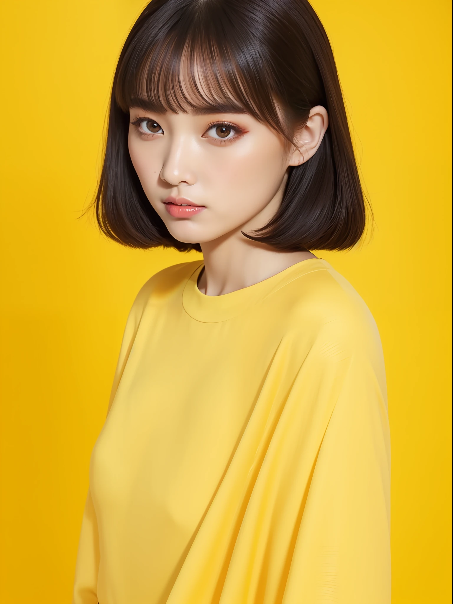 Mina Magazine,Live magazine,Macchia Magazine,Japanese fashion magazine,Japanese makeup,Portrait photography,yellow backdrop