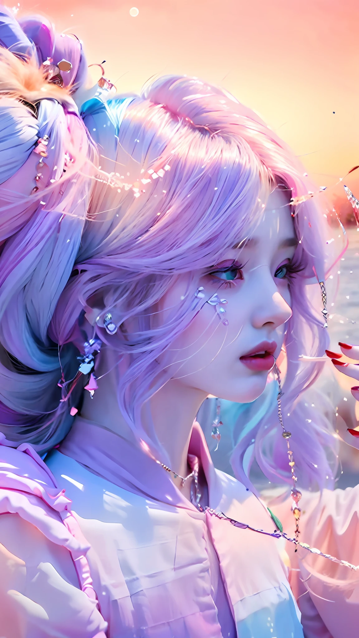 Cloudy day kite, gradient light purple, light purple mist, background is purple, background is white and blank, pink fog background, soft lilac skies, background is white, light violet, The background is white, pastel purple background, gradient light pink, pink cloudy background, dull pink background, The gradient turns purple, Lilac background,the detail,Best Picture Quality,ancient wind
