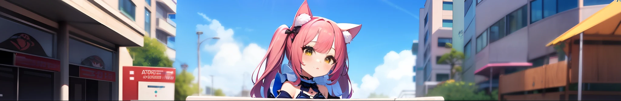 anime girl in a dress with a cat ears and a cat tail, hololive, anime girl with cat ears, anime moe artstyle, cute anime catgirl, girl with cat ears, nekomimi, live2d virtual youtuber model, from the azur lane videogame, anime cat girl in a maid costume, anime catgirl, anime visual of a cute girl