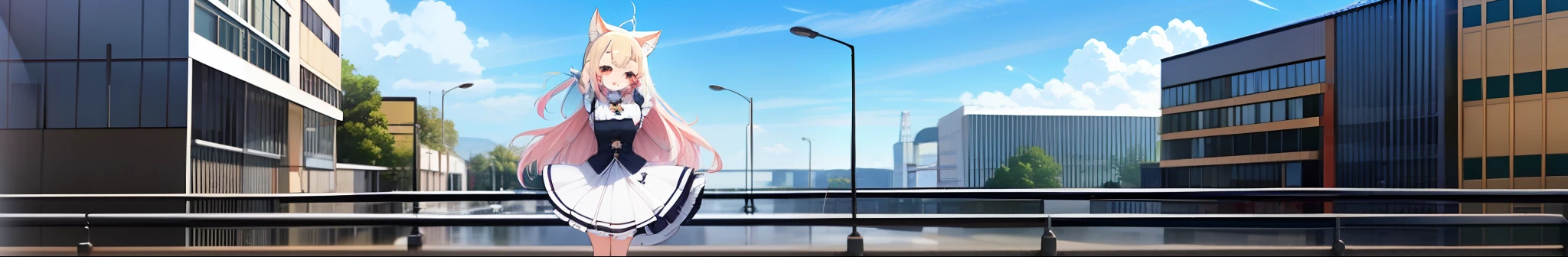 anime girl in a dress with a cat ears and a cat tail, hololive, anime girl with cat ears, anime moe artstyle, cute anime catgirl, girl with cat ears, nekomimi, live2d virtual youtuber model, from the azur lane videogame, anime cat girl in a maid costume, anime catgirl, anime visual of a cute girl