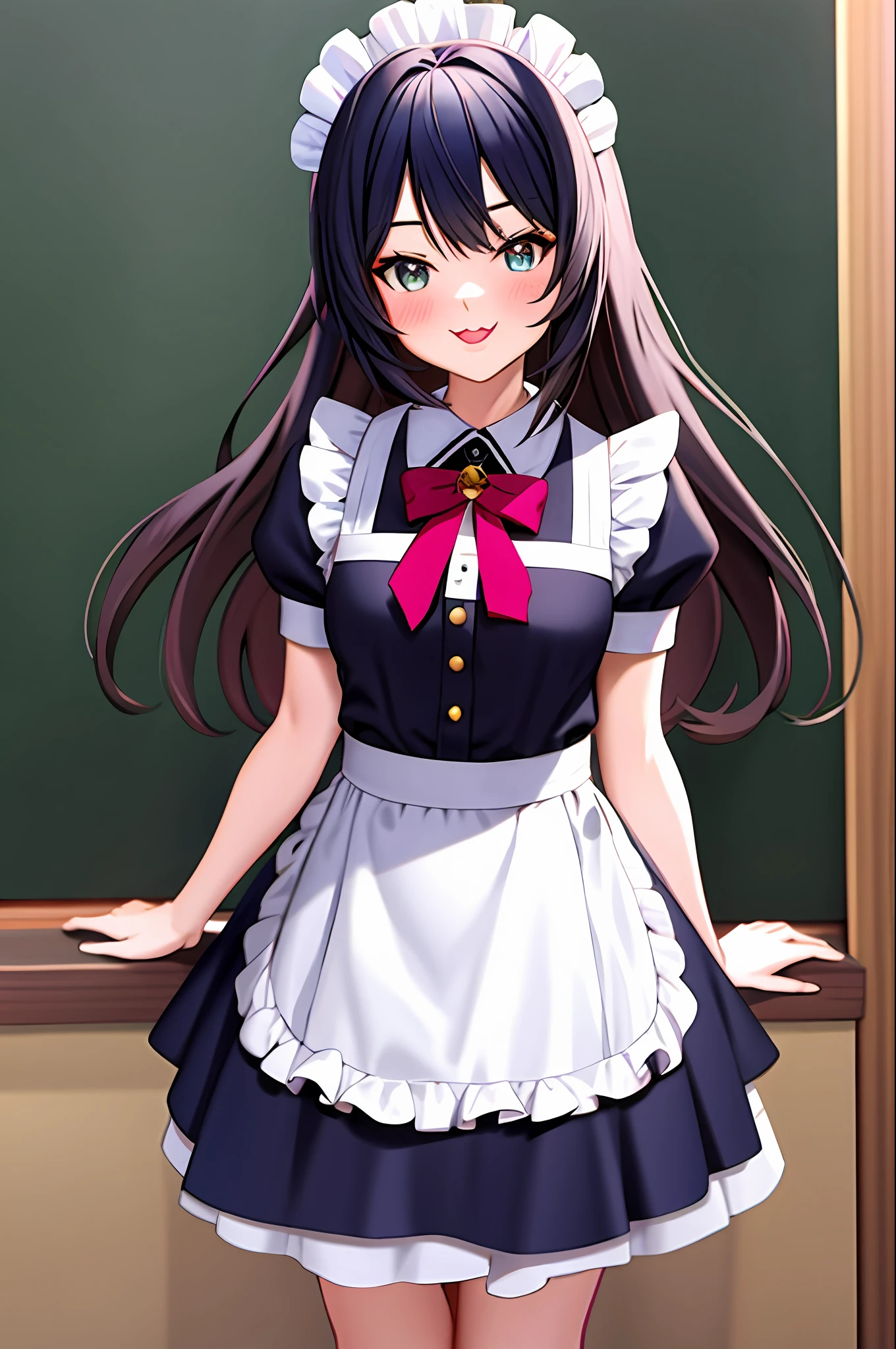 hololive, anime moe artstyle, cute anime catgirl, live2d virtual youtuber model, anime cat girl in a maid costume, anime catgirl, anime visual of a cute girl