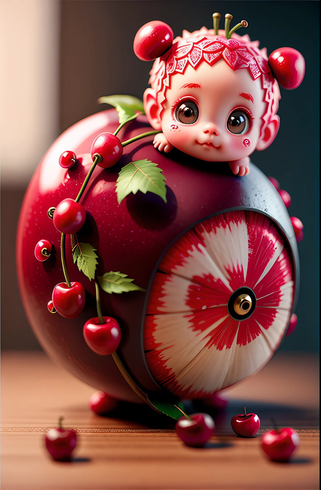 cute Cherry baby, octane render, unreal engine, highly detailed, intricate