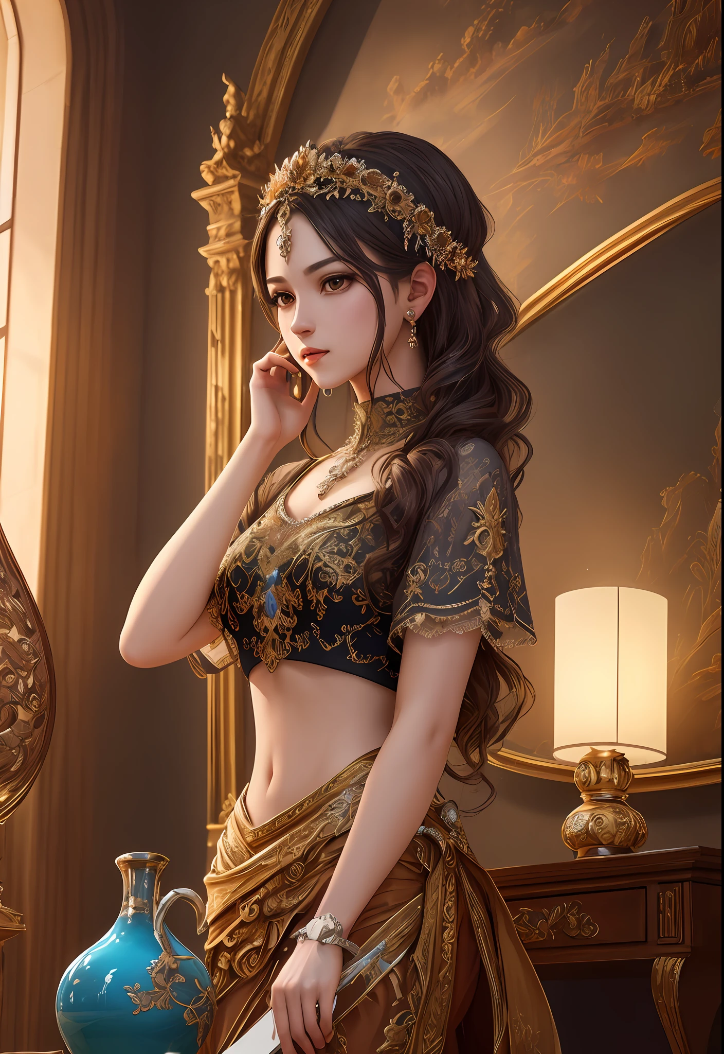 scenecy,Eau,(Very detailed CG unity 8k wallpaper),most beautiful artwork in the world,Professional majestic oil painting,iintricate,high detal,sharp fokus,dramatics,Realistic painting art colorful and realistic