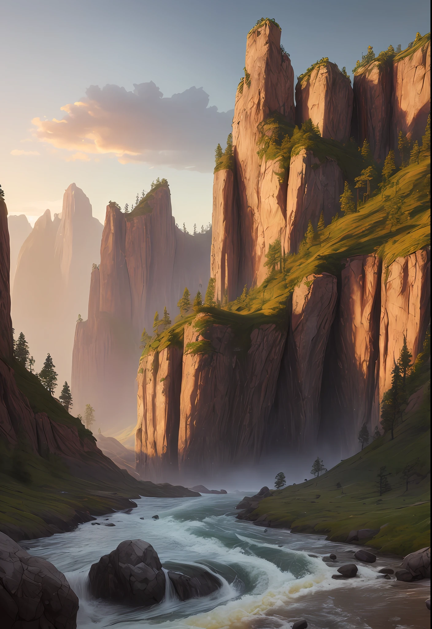 landscape, water, (extremely detailed CG unity 8k wallpaper), most beautiful artwork in the world, professional majestic oil painting, intricate, High Detail, Sharp focus, dramatic, photorealistic painting art
