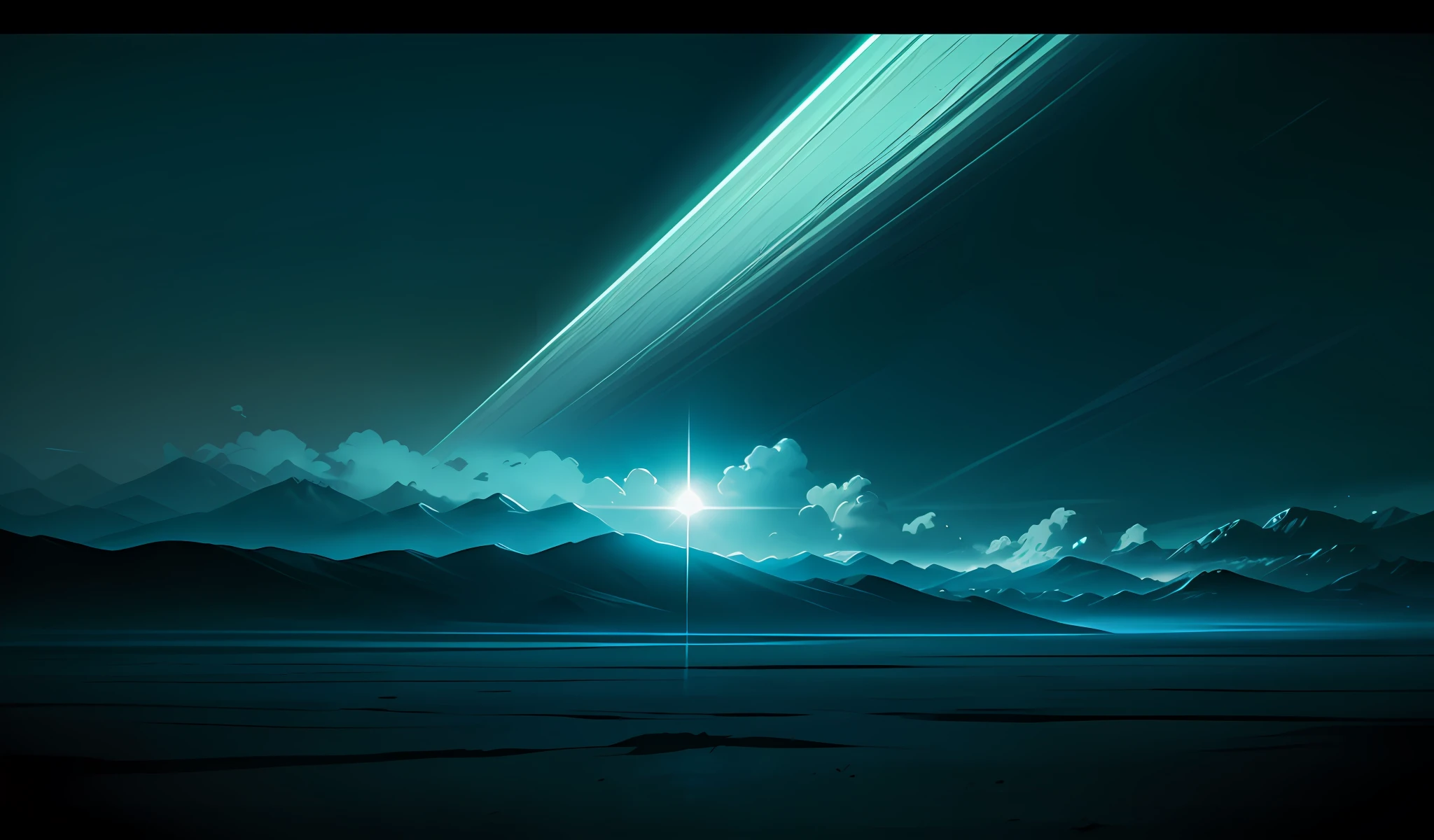 expansive landscape photograph, dynamic lighting, two tone lighting, high contrast