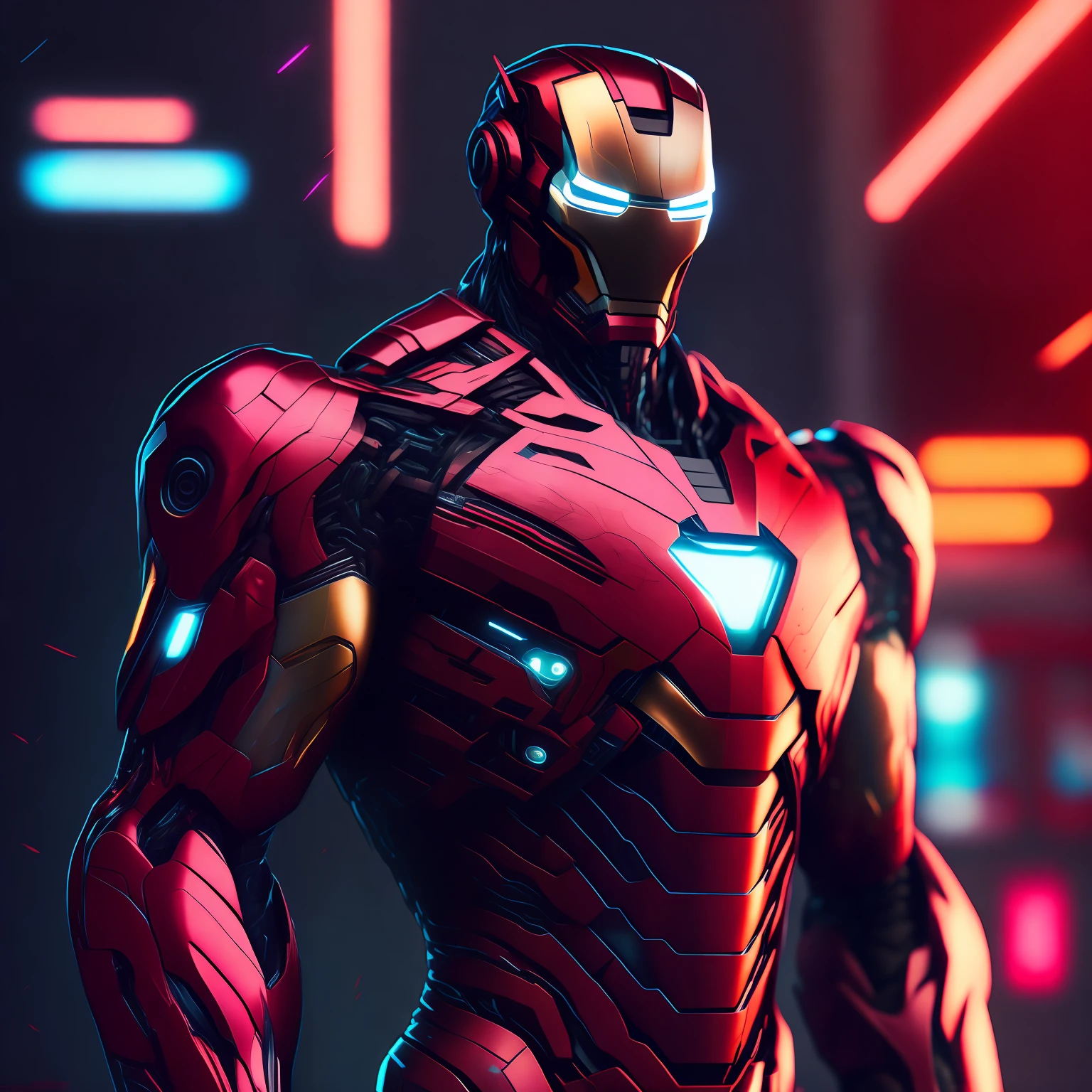 Iron Man, Cyberpunk, 8K