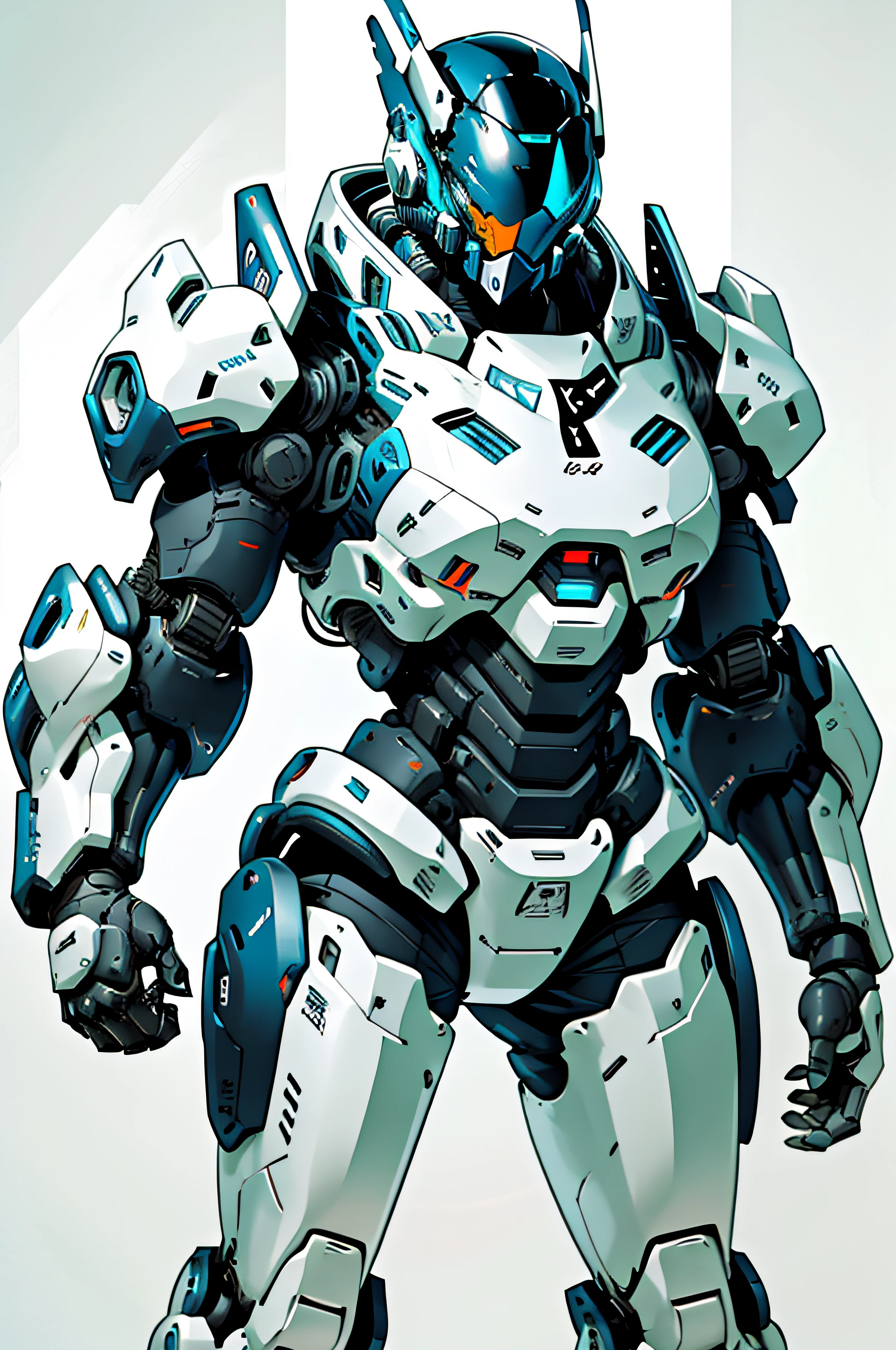 1 woman inside a huge bulky exoskeleton robot , ((bulky)) armor, mecha,
ink, clean lines, negative space, high contrast, gradient color,