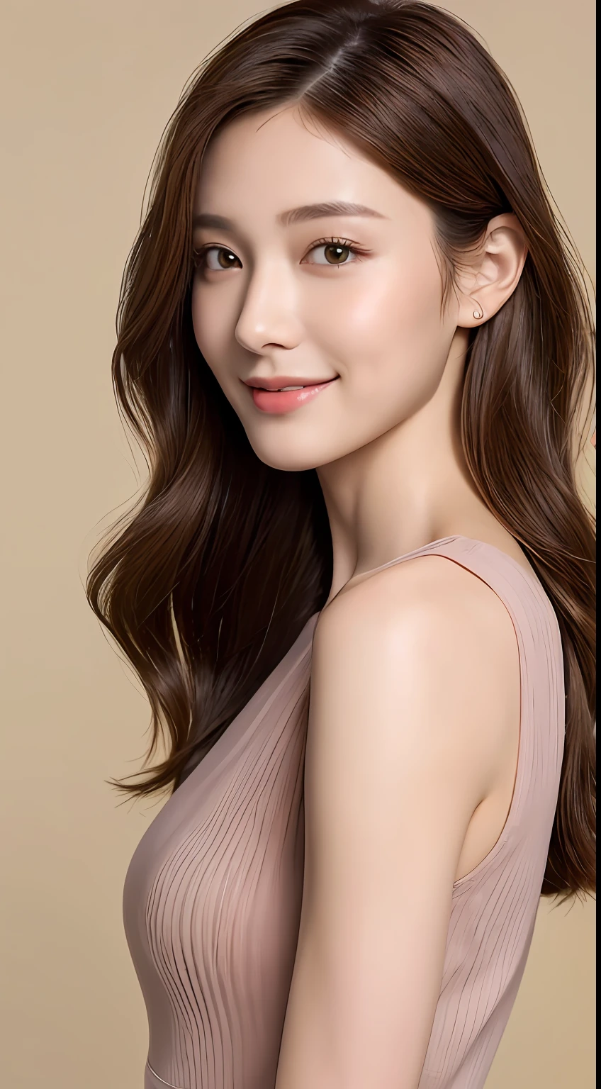 ((Best Quality, 8K, Masterpiece: 1.3)), 1 Girl, Slim Abs Beauty: 1.3, (Hairstyle Brown Hair Shortcut, Big: 1.2), Dress: 1.1, Super Slender Face, Delicate Eyes, Double Eyelids, Smile, Home, Raw Photo