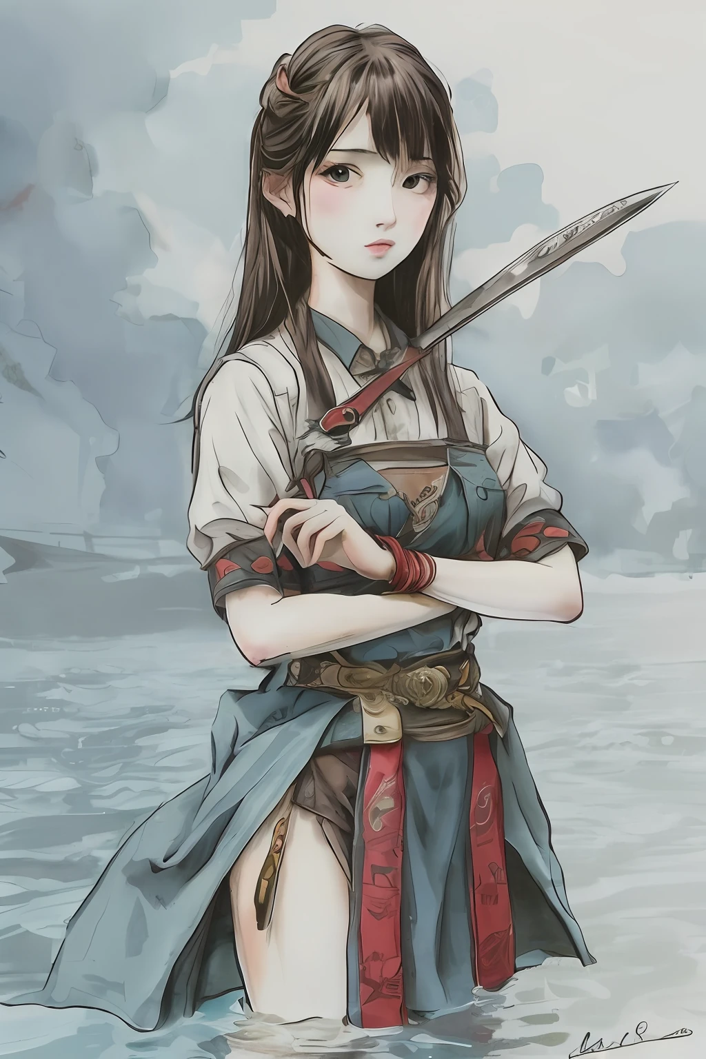 Iron and steel,knifes,The sword,water ink,courage and uprightness