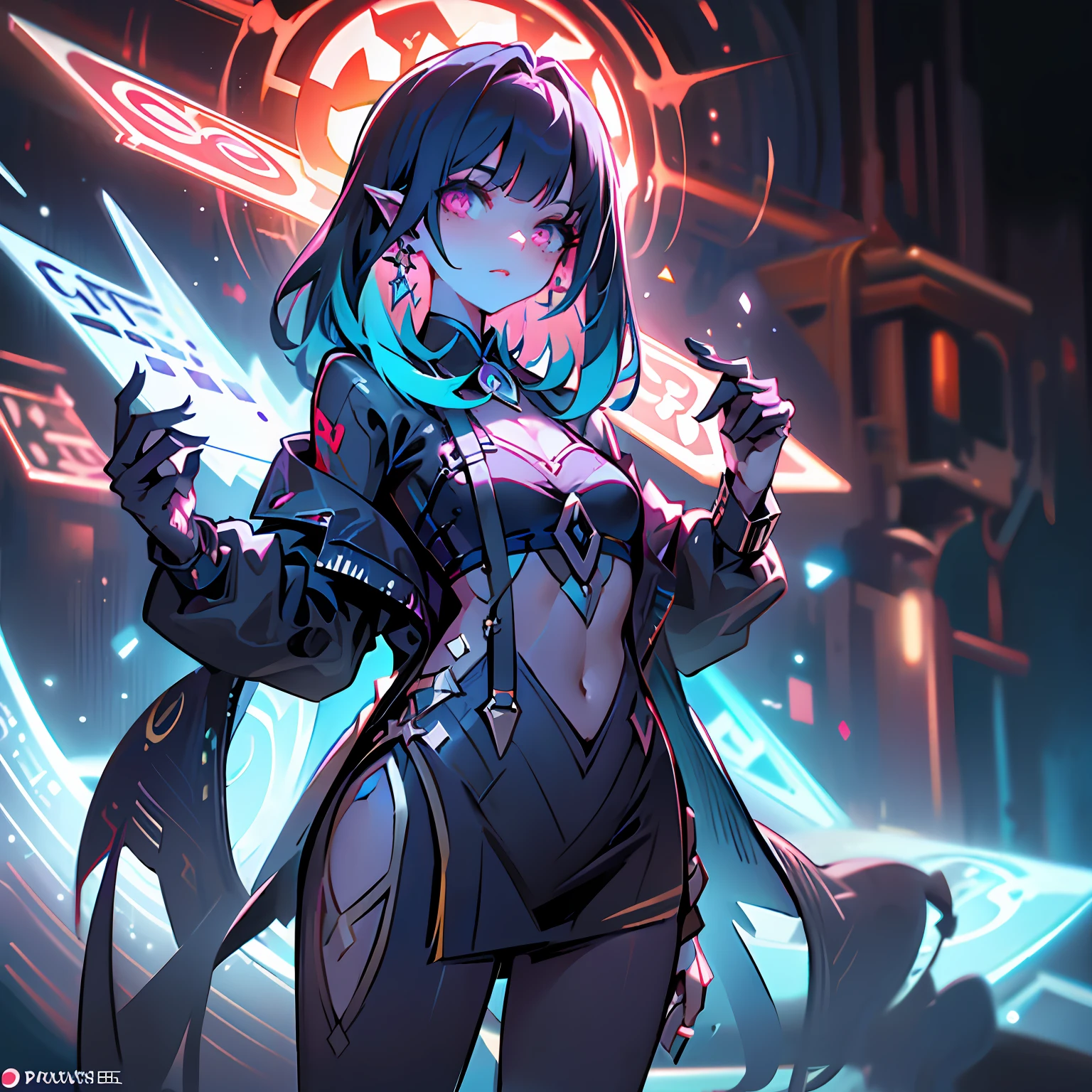 deathia,Blood,the night,darkly,(fantasy),unlimited,Deep blue sky,The abyss of knowledge,knowledge,((tmasterpiece)),(((Need))),((美丽细致的眼睛)),(eyeslashes),Ogre,(1female),blue  hair,long whitr hair,Abyss Eye,Shiny skin,oiled,smallunderboob,(Bird body,feater),Rags,Treacherous,tiny faeries,Ultra-fine CG unity 8k wallpaper,tmasterpiece,((ultra - detailed)),((illustration)),Dazzle,Wallpapers,energy,Unknown horror,Arcane,Magic perimeter,Magic surrounds,Magic wand,Pages,Flying in the sky,Know it,Predicting the future，Learn about the past，Infinite wisdom，Blue Flame，Warlock，Magic Array，pentacle，incantation，mantra，Sing magic，huge boob，Magic Array，Blue tones，Suspenders，Erotic costumes，