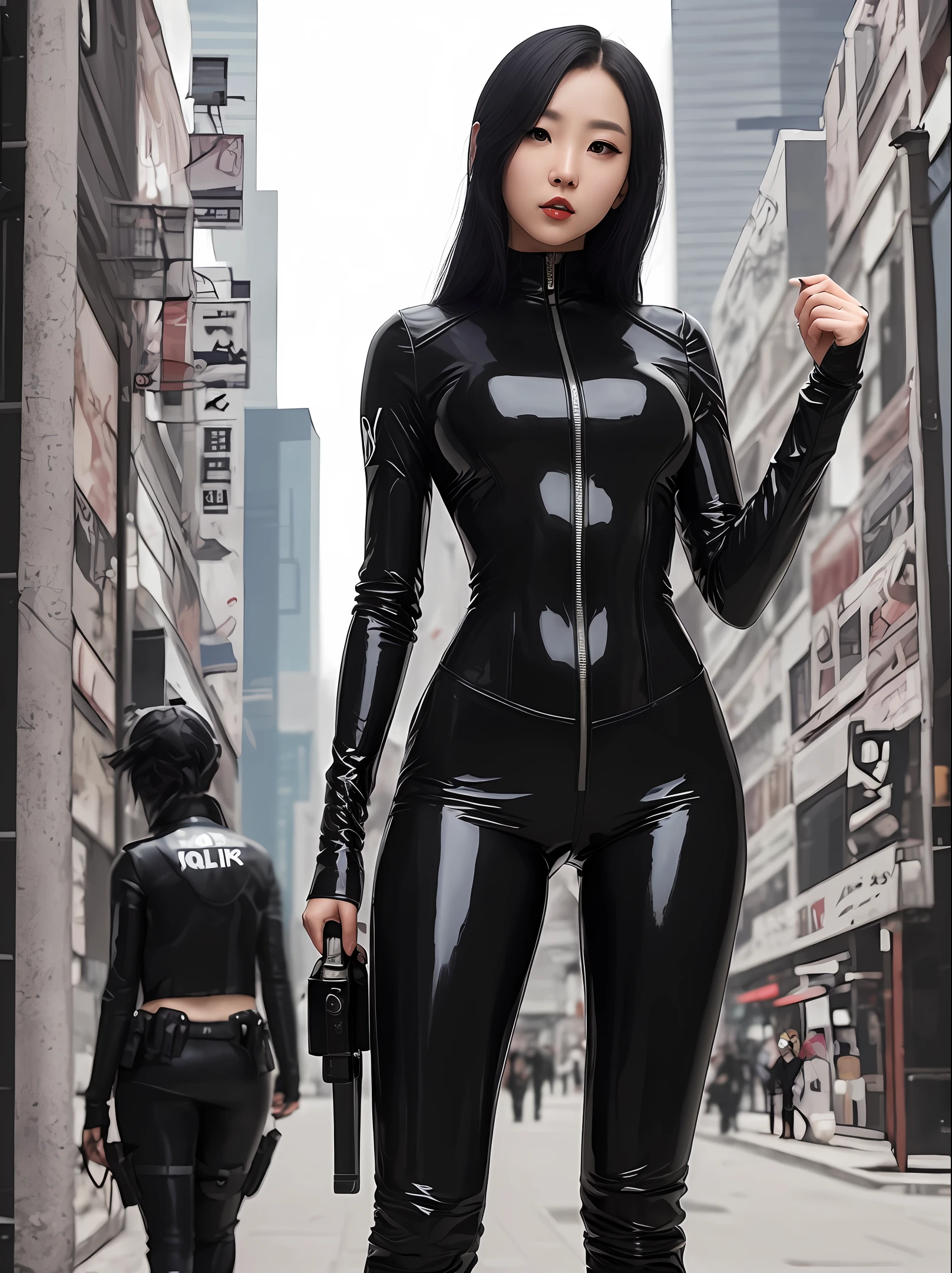 latex suit
2
arafed woman in a police uniform posing for a picture, cyberpunk art inspired by Leng Mei, trending on cg society, renaissance, an imperial agent from star wars, officer, anya from spy x family, in black uniform, outfit: cop, wearing black latex outfit, seductive cyberpunk dark fantasy, iu lee ji-eun as a super villain, black leather costume