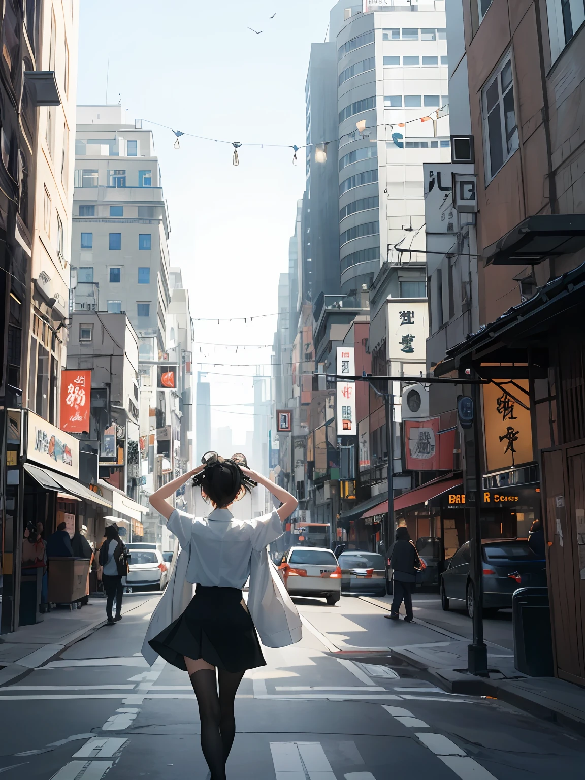 Absurd, high resolution, super detailed, (1 girl: 1.3), white shirt, short black skirt, stockings
break
, create minimalist designs with clean lines and simple shapes, focusing on composition and balance.
break
, an agent who captures chaos, has the power to disrupt order, spread chaos, and thrive in unpredictable situations.
break
, capture low-light images with minimal lighting and focus on the subtle details and atmosphere of the scene.
break
, capturing the cityscape, featuring towering buildings, bustling streets, and a vibrant atmosphere.
break
to create scenes where children play, capturing their innocence, energy, wonder and exploration.
break
, an image inspired by the beauty of Japanese ukiyo-e with delicate lines, flat colors, and an emphasis on patterns and compositions.