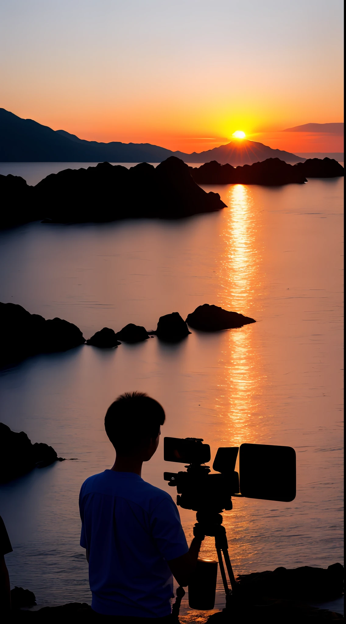 Sunset, evening glow, distant view, realistic, rich colors, gorgeous and colorful, wide-angle lens, shooting in the evening, positive film, naturalistic style, high-definition filming.
