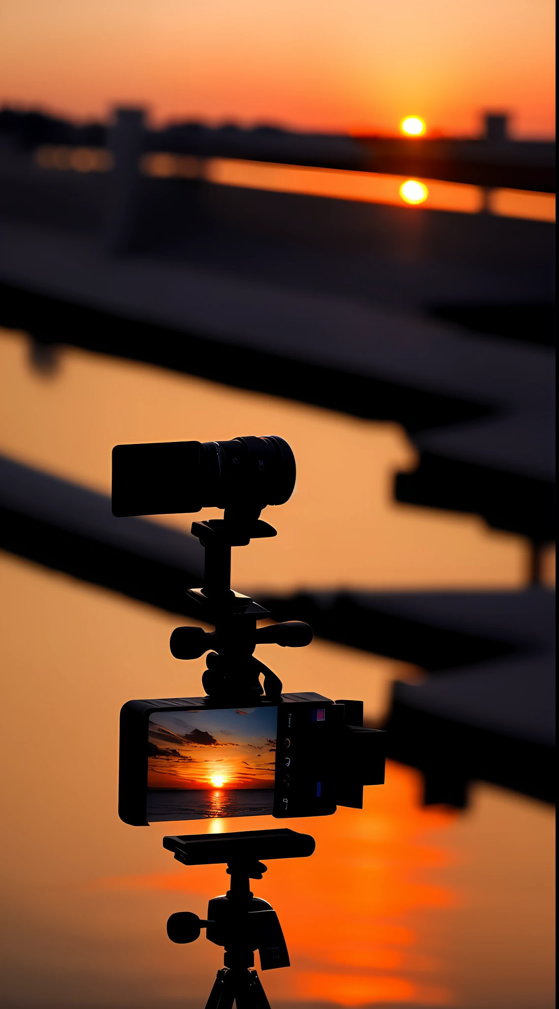 Sunset, evening glow, distant view, realistic, rich colors, gorgeous and colorful, wide-angle lens, shooting in the evening, positive film, naturalistic style, high-definition filming.