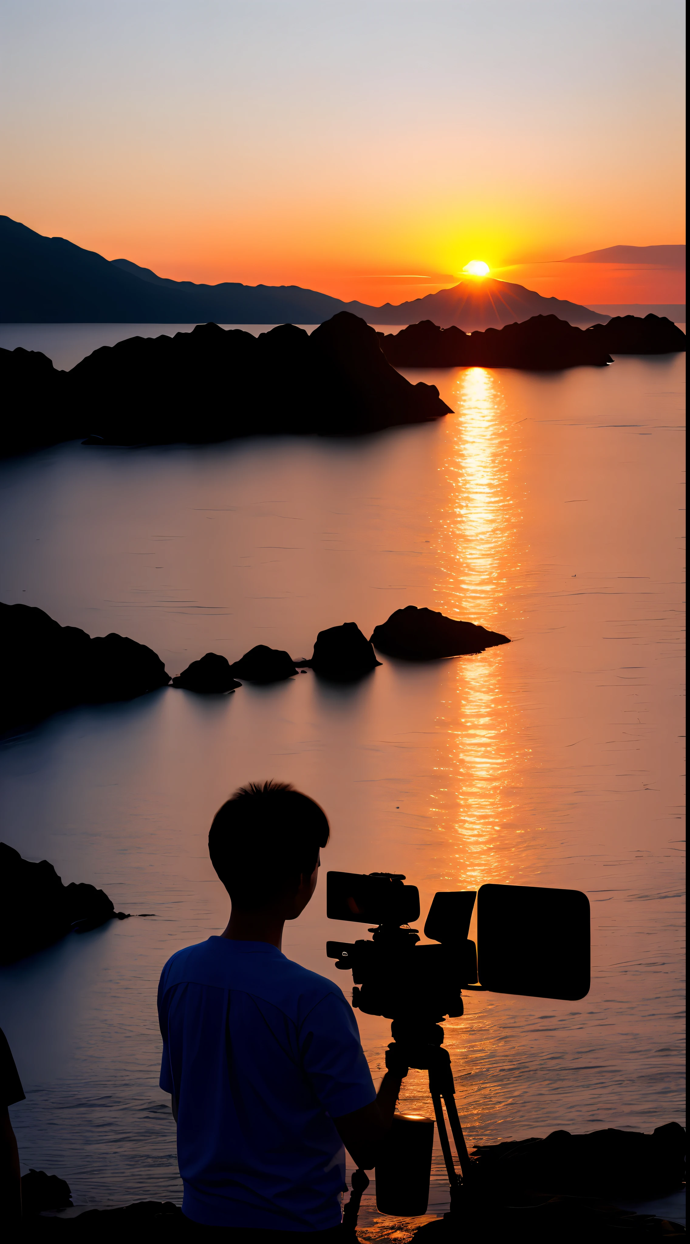Sunset, evening glow, distant view, realistic, rich colors, gorgeous and colorful, wide-angle lens, shooting in the evening, positive film, naturalistic style, high-definition filming.