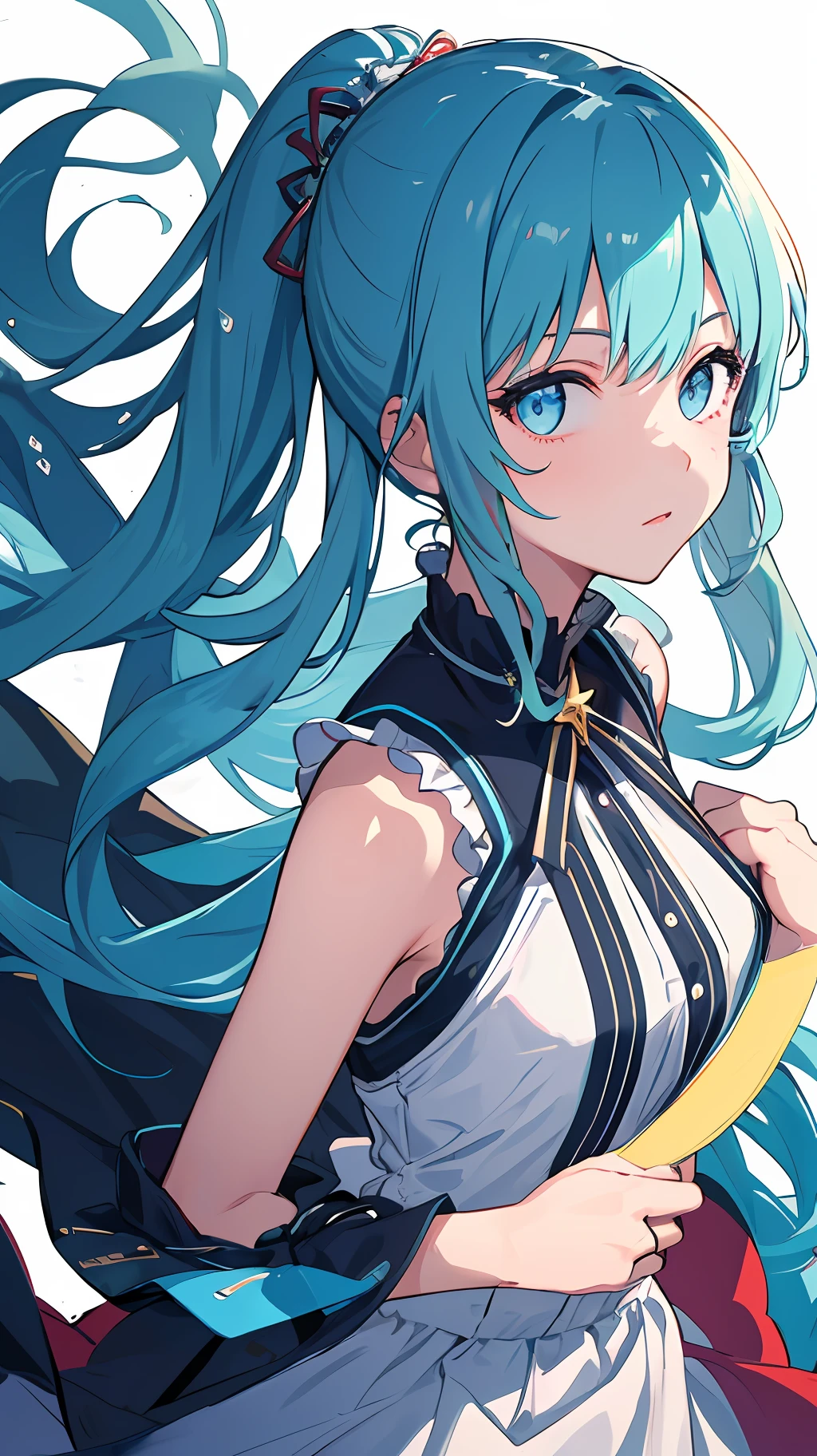 (masterpiece), (best quality), (ultra detailed),(disheveled hair),(illustration), (1girl), (Fashionable clothing), standing, Fashion model, looking at viewer, (interview), (simple background),beautiful detailed eyes, delicate beautiful face, Floating,(high saturation),(colorful splashes),colorful bubble,(shining), focus on face, ponytail, kamisato ayaka, light blue hair, bangs, hair ring, floating flowers, floating hairs, (shining), best lighting, best shadow,