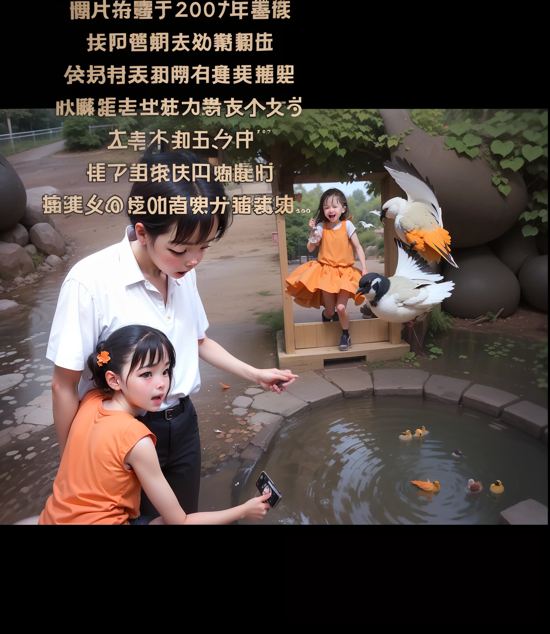 The photo was taken in the summer of 2007, when my parents and I went to the zoo to play, and my mother took pictures of me and all the birds, less than five minutes before I became a little girl in orange, and when I pressed the camera shutter, the gears of the funny woman's fate began to turn