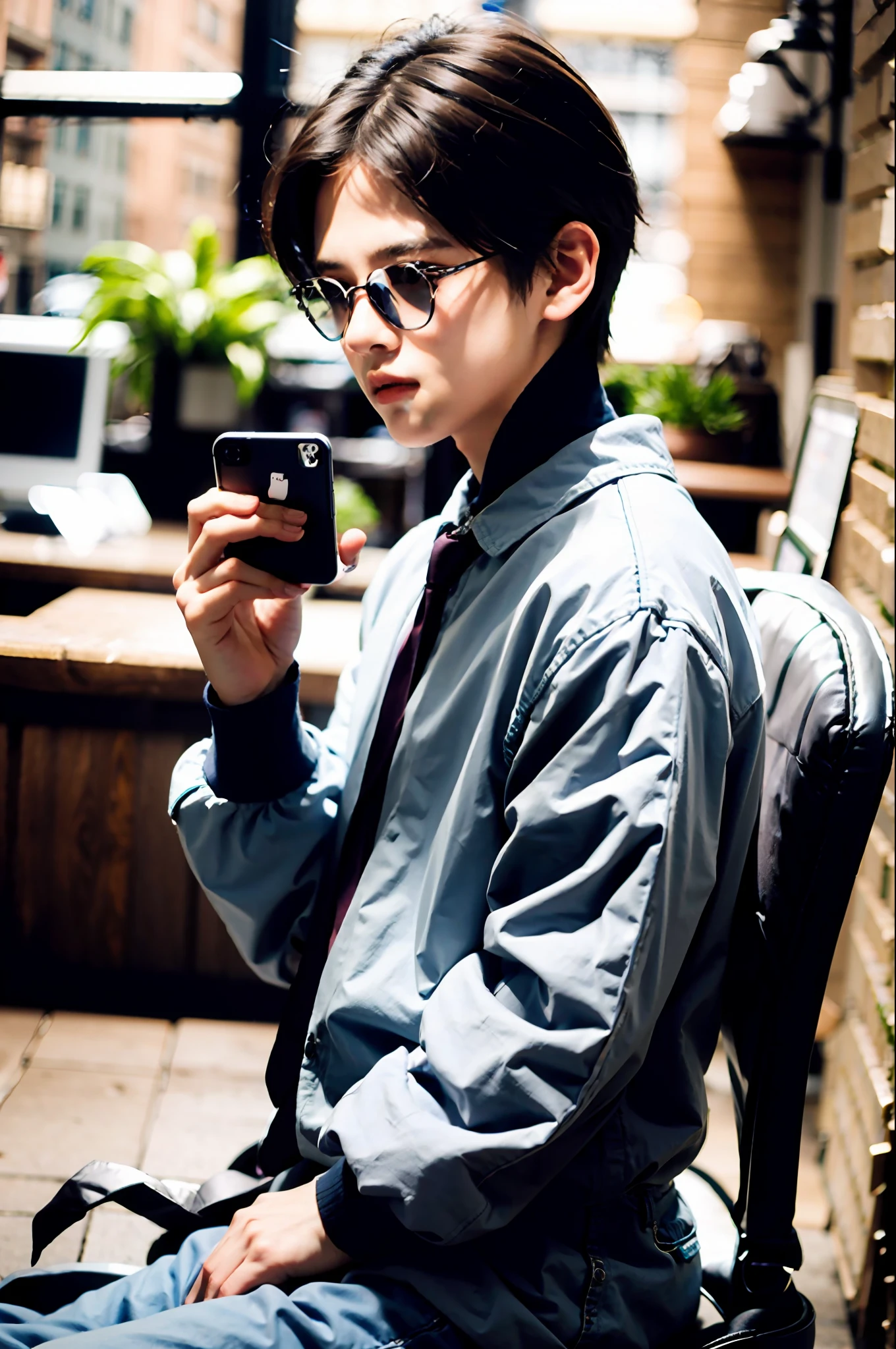1boy, lucas, usando celular