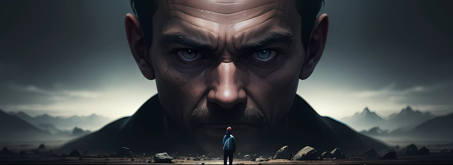 Man Stuck to Ego Dark Scenery 8K Resolution