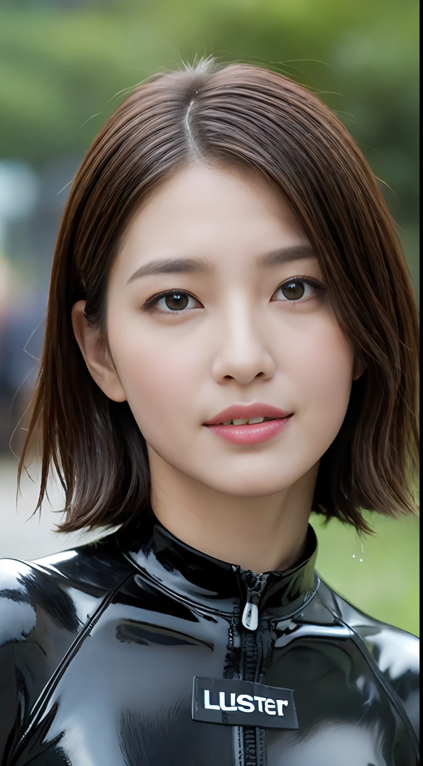 (Top Quality, 4k, Masterpiece: 1.3), Japan Woman, 1 Girl, Sexy: 1.1, Dark Brown Hair: 1.1, (Rain Wet, Rain Wet, Wet Body: 1.3), Luster, Latex, Wetsuit, Ultra Detailed Face, Detailed Lips, Detailed Eyes,