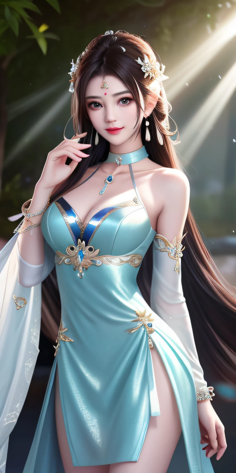 best qualtiy， tmasterpiece， A high resolution， 1girll，Bigchest，huge tit， Clear red silk porcelain dress， beauitful face， hair adornments， looking at viewert， ssmile， Shut your mouth， cparted lips， shift dresses， hair adornments， choker necklace， jewely， long whitr hair， 耳Nipple Ring， beauitful face， upon body， Tyndall effect， hentail realism， Dark Studio， edge lit， twotonelighting， （highdetailskin： 1.2）， 8K, Ultra HD， digital SLR camera， softlighting， high high quality， Volumetriclighting， photore， High resolution 4K， 8K， The background is blurred out